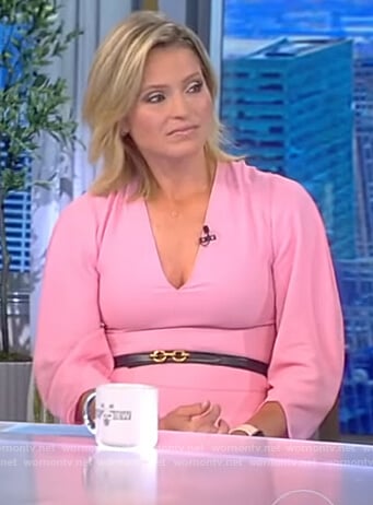 Sara’s pink v-neck mini dress on The View