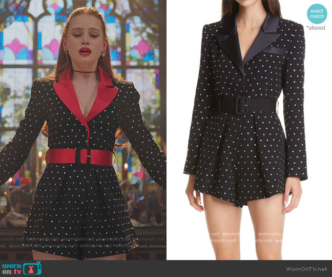 Self Portrait Diamante playsuit worn by Cheryl Blossom (Madelaine Petsch) on Riverdale