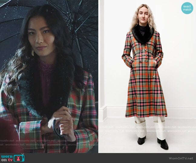 Shrimps Constantine A-Line Plaid Coat