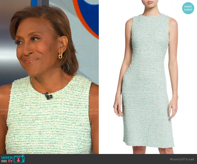 St. John Collection Eyelash-Slub Tweed Sheath Dress worn by Robin Roberts on Good Morning America