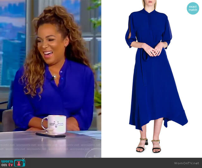 Stella McCartney Olivia Silk Midi Dress worn by Sunny Hostin on The View