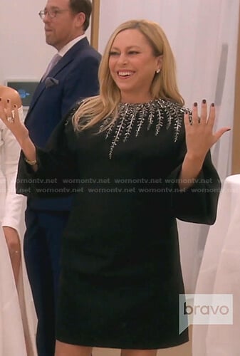 Sutton’s black embellished mini dress on The Real Housewives of Beverly Hills