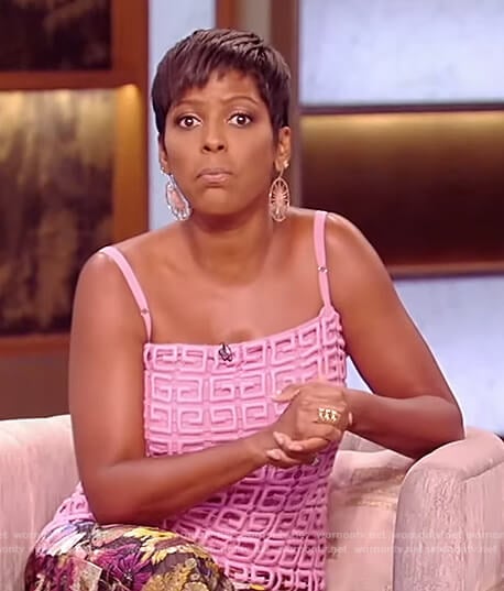 Tamron’s pink textured cami on Tamron Hall Show