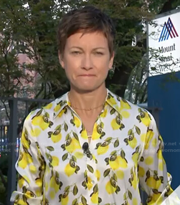 Stephanie’s white lemon print blouse on Today