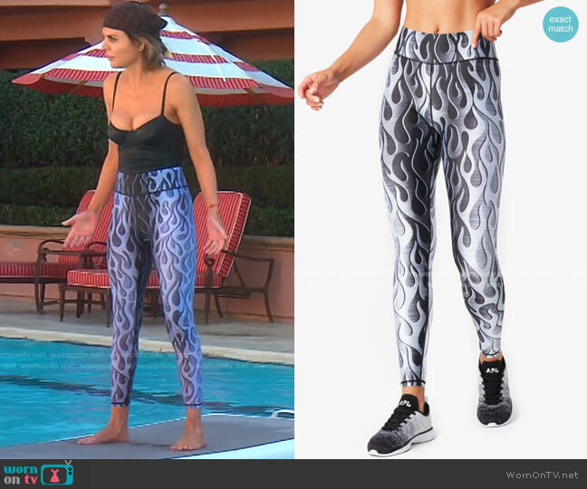 Torch'd x Terez Titanium Hi-Shine Leggings worn by Lisa Rinna on The Real Housewives of Beverly Hills