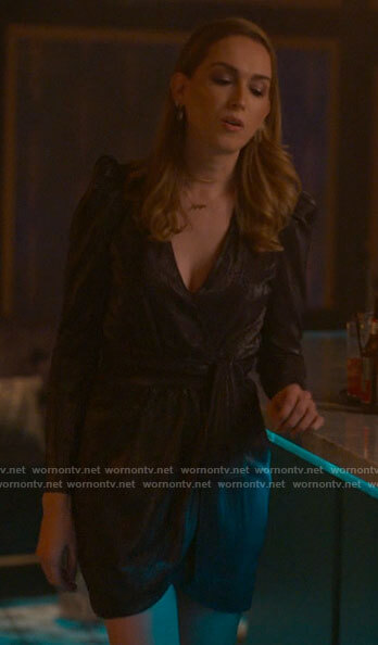 Tess’s metallic long sleeve dress on The L Word Generation Q