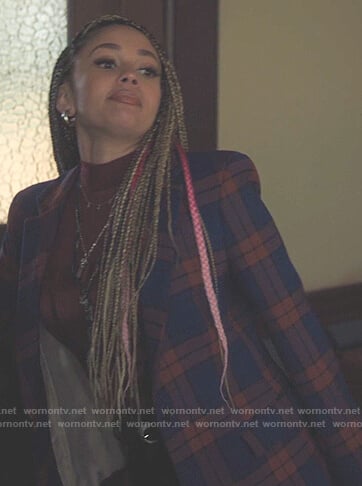 Toni’s blue plaid blazer on Riverdale