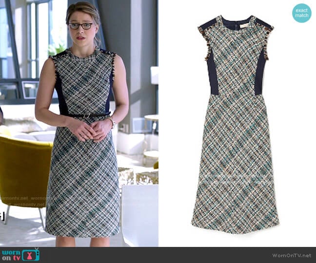 Tory Burch Tweed Pencil Dress worn by Kara Danvers (Melissa Benoist) on Supergirl
