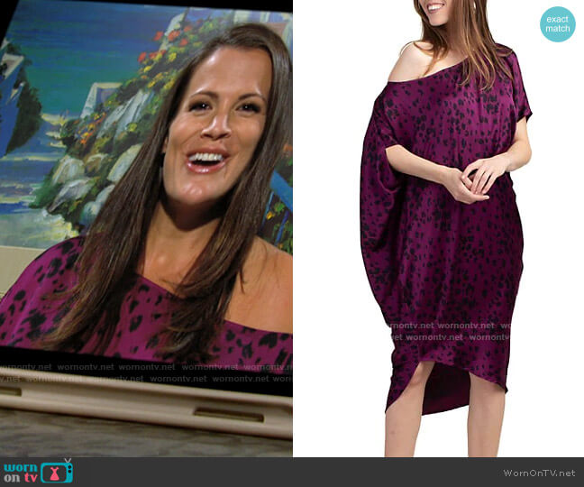 Trina Turk Radiant Dress in Berry in Love worn by Chelsea Lawson (Melissa Claire Egan) on The Young and the Restless