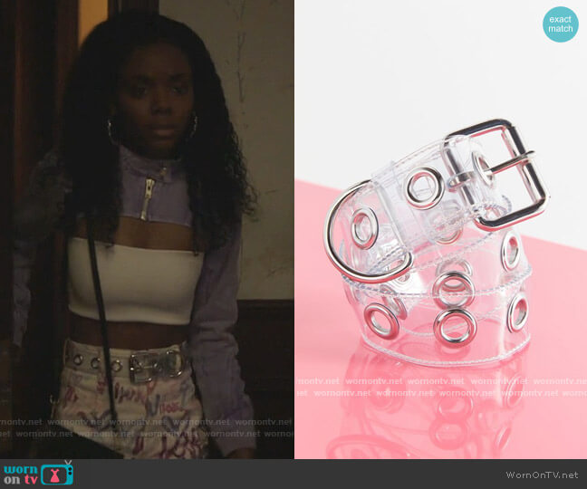 Urban Outfitters Large Clear Grommet Belt worn by Josie McCoy (Ashleigh Murray) on Riverdale
