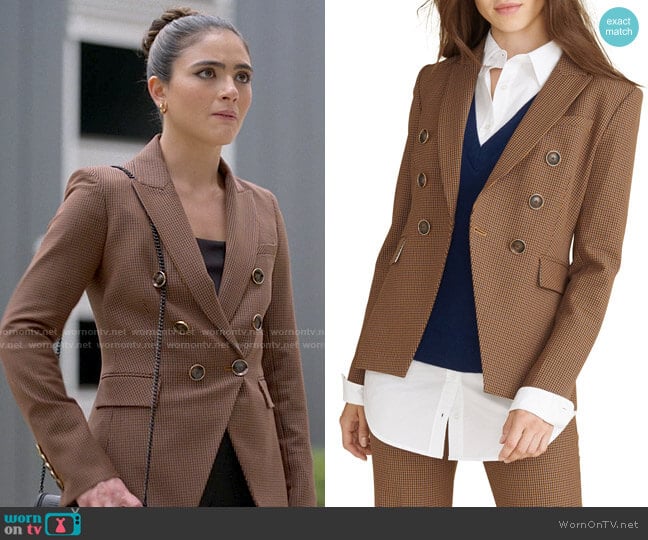 Veronica Beard Miller Check Dickey Jacket worn by Dani Nunez (Arienne Mandi) on The L Word Generation Q