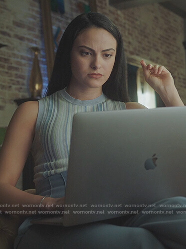 Veronica’s blue stripe tank on Riverdale