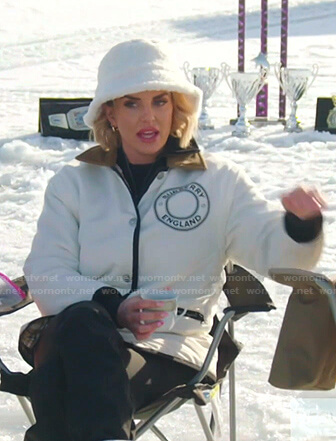 Whitney’s white jacket with corduroy collar on The Real Housewives of Salt Lake City