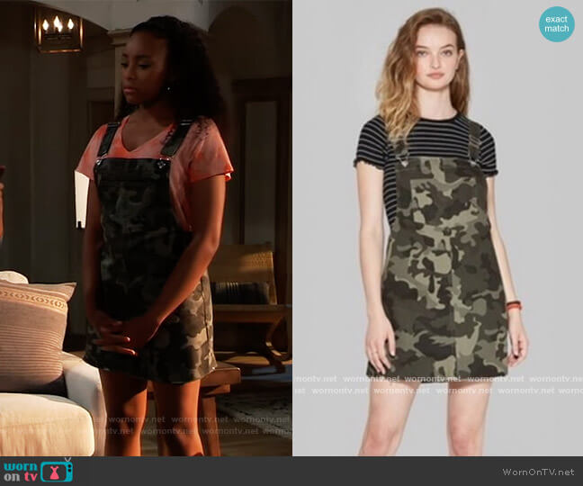 Wild Fable Camo Overalls worn by Trina (Sydney Mikayla) on General Hospital