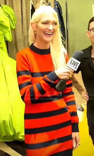 Zanna Roberts Rassi’s red striped knit dress on E! News Daily Pop