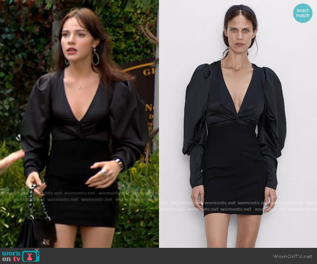 Zara Voluminous Sleeve Dress worn by Tessa Porter (Cait Fairbanks) on The Young and the Restless