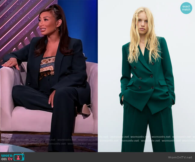 Zara Tailored Double Breasted Blazer worn by Jeannie Mai on The Real