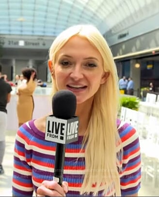 Zanna Roberts Rassi’s multicolor stripe ribbed top on E! News Daily Pop