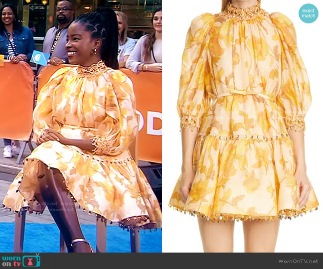 Zimmermann Tempo Rouleau Belted Linen & Silk Minidress