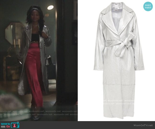 Zimmermann Sabotage Barrel metallic textured-leather trench coat