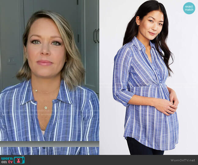 A Pea in the Pod Convertible Sleeve Maternity Shirt worn by Dylan Dreyer on Today