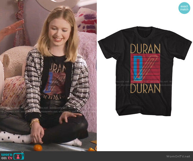 American Classics Store Duran Duran Original Band Logo T Shirt worn by Stacey McGill (Shay Rudolph) on The Baby-Sitters Club