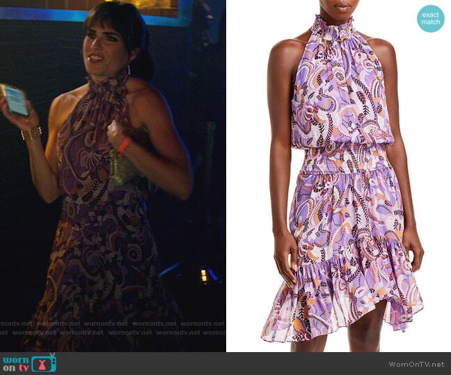 A.L.C. Cody Printed Dress worn by Marina (Karla Souza) on Home Economics