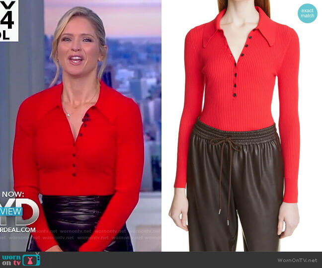 A.L.C. Lance Ribbed Top worn by Sara Haines on The View