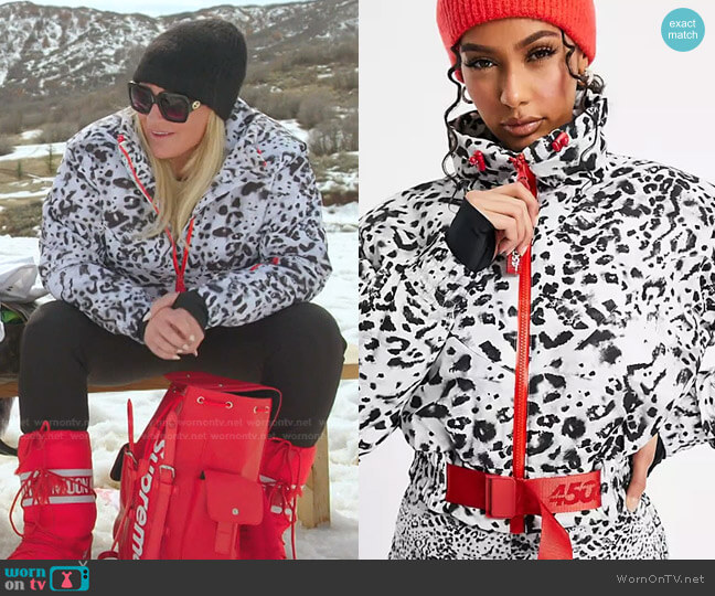 Asos Ski Printed Jacket in Mono Animal worn by Heather Gay on The Real Housewives of Salt Lake City
