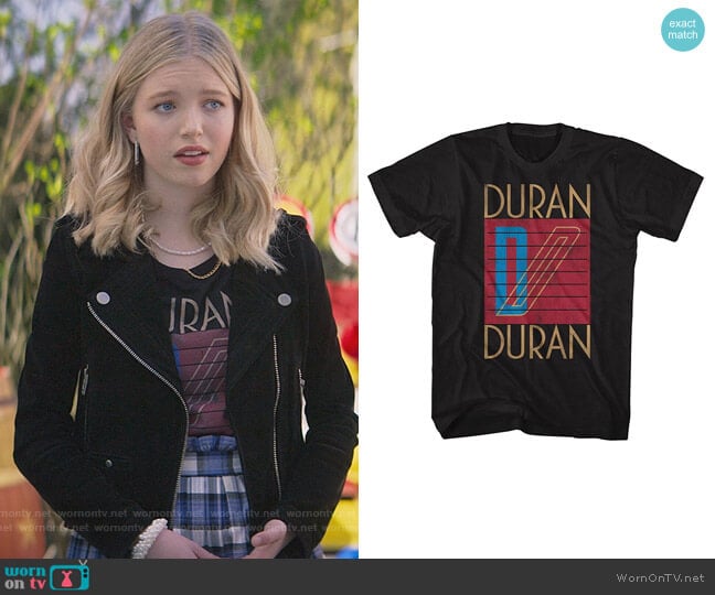 American Classics Store Duran Duran Logo Tee worn by Stacey McGill (Shay Rudolph) on The Baby-Sitters Club