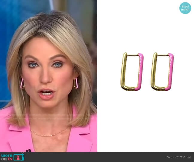 Accessory Concierge Nod to Neon Hoops worn by Amy Robach on Good Morning America
