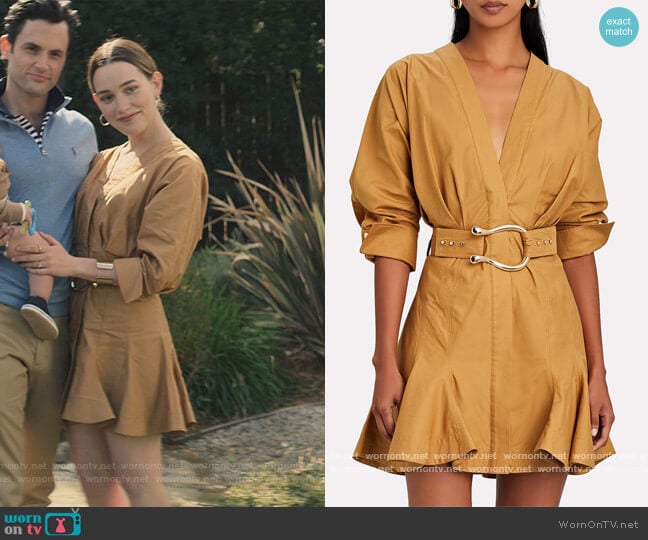 Acler Bastor Poplin Mini Dress worn by Love Quinn (Victoria Pedretti) on You