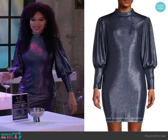 Aidan by Aidan Mattox Mockneck Long-Sleeve Dress worn by Portia Robinson (Brook Kerr) on General Hospital