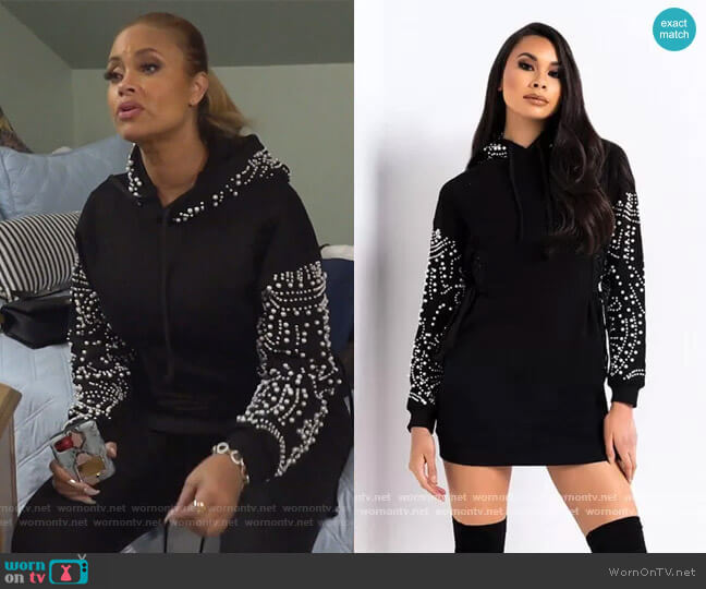 Akira More Than a Moment Pearl Sweater Dress worn by Gizelle Bryant on The Real Housewives of Potomac