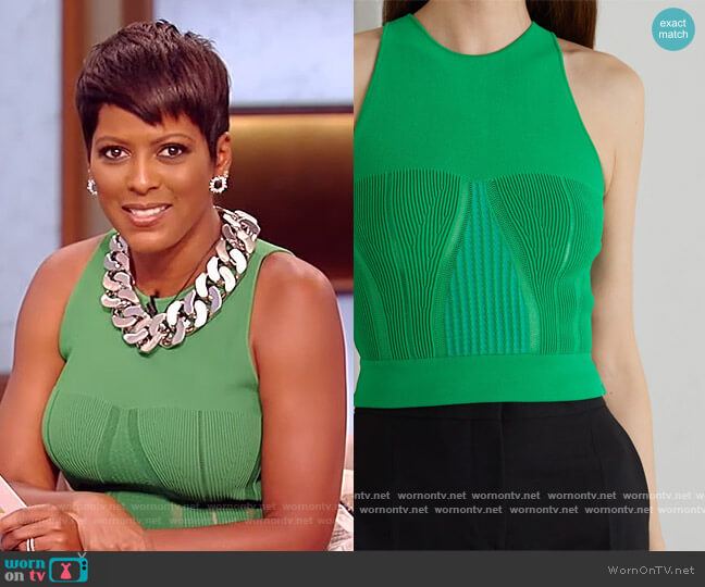 Alexander McQueen Stretch-knit tank worn by Tamron Hall on Tamron Hall Show