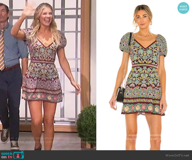 Alice + Olivia Dana Puff Sleeve Flare Dress worn by Amanda Kloots on The Talk