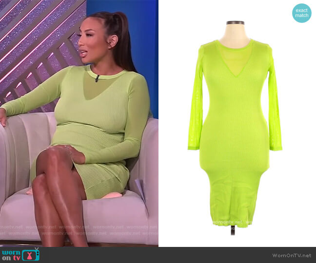 Almost Famous Neon Green Dress worn by Jeannie Mai on The Real