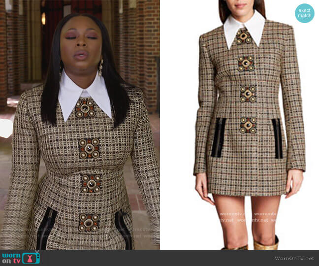 Andrew Gn Embellished Tweed Dress worn by Jill (Naturi Naughton) on Queens
