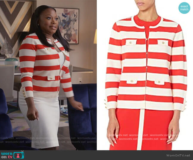 Anne Klein Four Pocket Cardigan worn by Jill (Naturi Naughton) on Queens