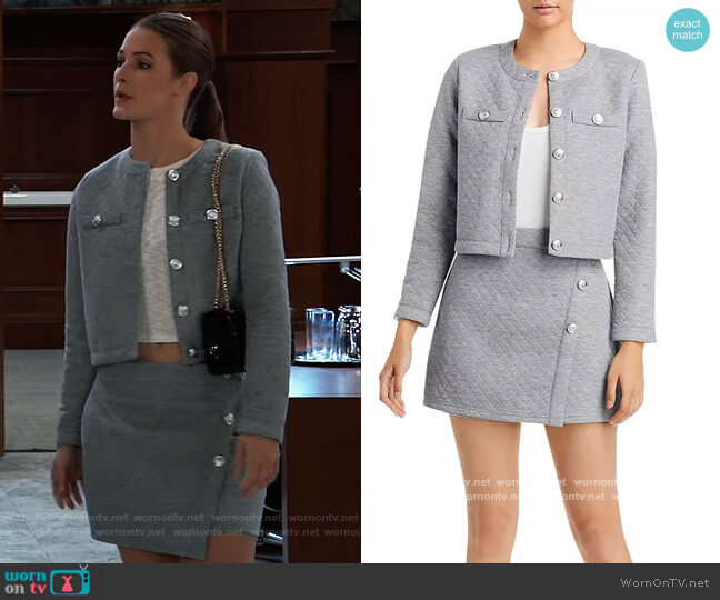 Aqua Cropped Knit Blazer worn by Esme (Avery Kristen Pohl) on General Hospital