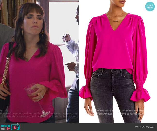 Aqua Puff Sleeve Top worn by Marina (Karla Souza) on Home Economics