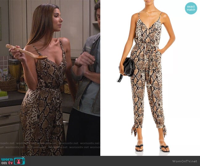 Aqua Snake Print Jumpsuit