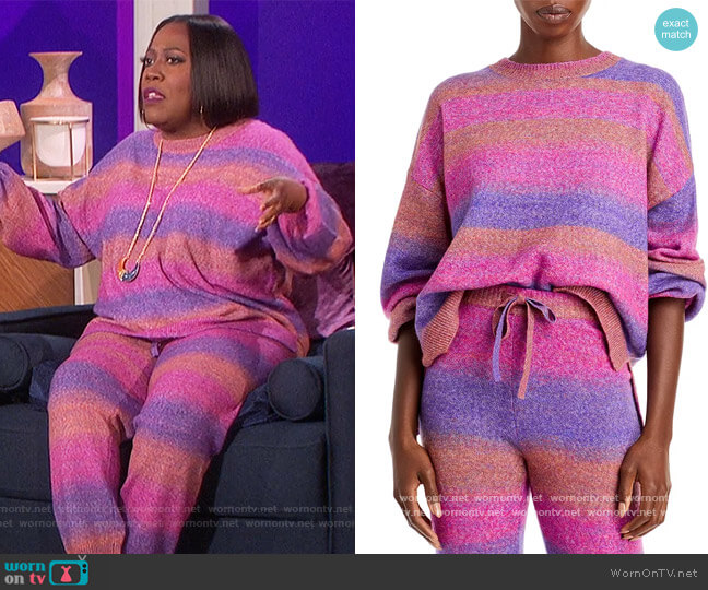 Aqua Space Dyed Crewneck Sweater worn by Sheryl Underwood on The Talk
