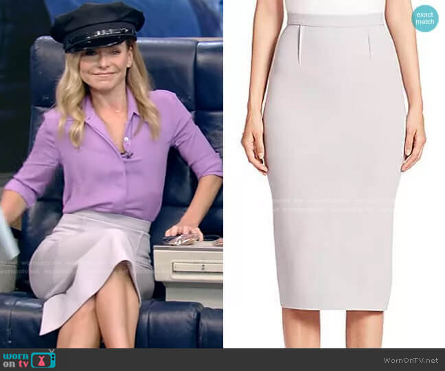 Roland Mouret Arreton Pencil Skirt worn by Kelly Ripa on Live with Kelly and Mark
