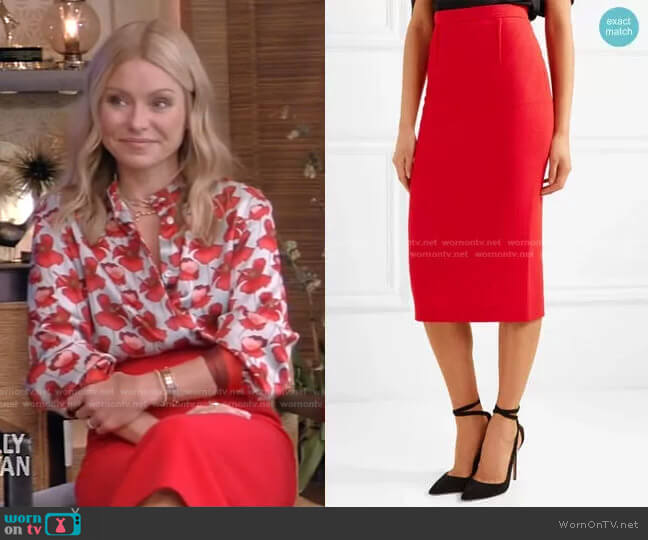 Roland Mouret Arreton Skirt worn by Kelly Ripa on Live with Kelly and Mark