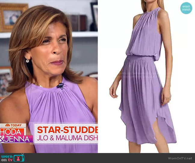 Ramy Brook Audrey Blouson Midi Dress worn by Hoda Kotb on Today