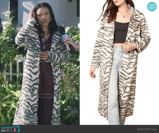 BB Dakota Zebra Print Faux Fur Cake Coat worn by Sherry (Shalita Grant) on You