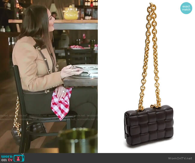 Bottega Veneta The Chain Cassette Intrecciato-Leather Bag worn by Meredith Marks on The Real Housewives of Salt Lake City