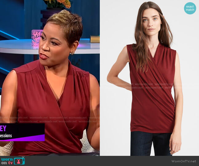 Banana Republic Wrap-effect Top worn by Monique Kelley on E! News