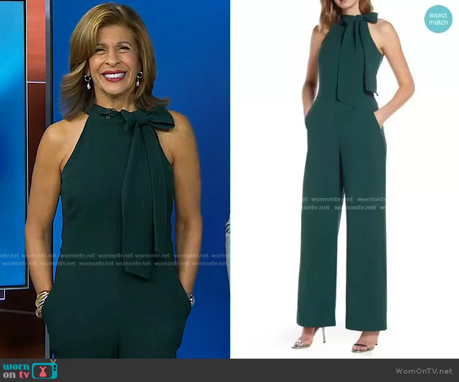 Vince Camuto Bow Neck Stretch Crepe Jumpsuit worn by Hoda Kotb on Today